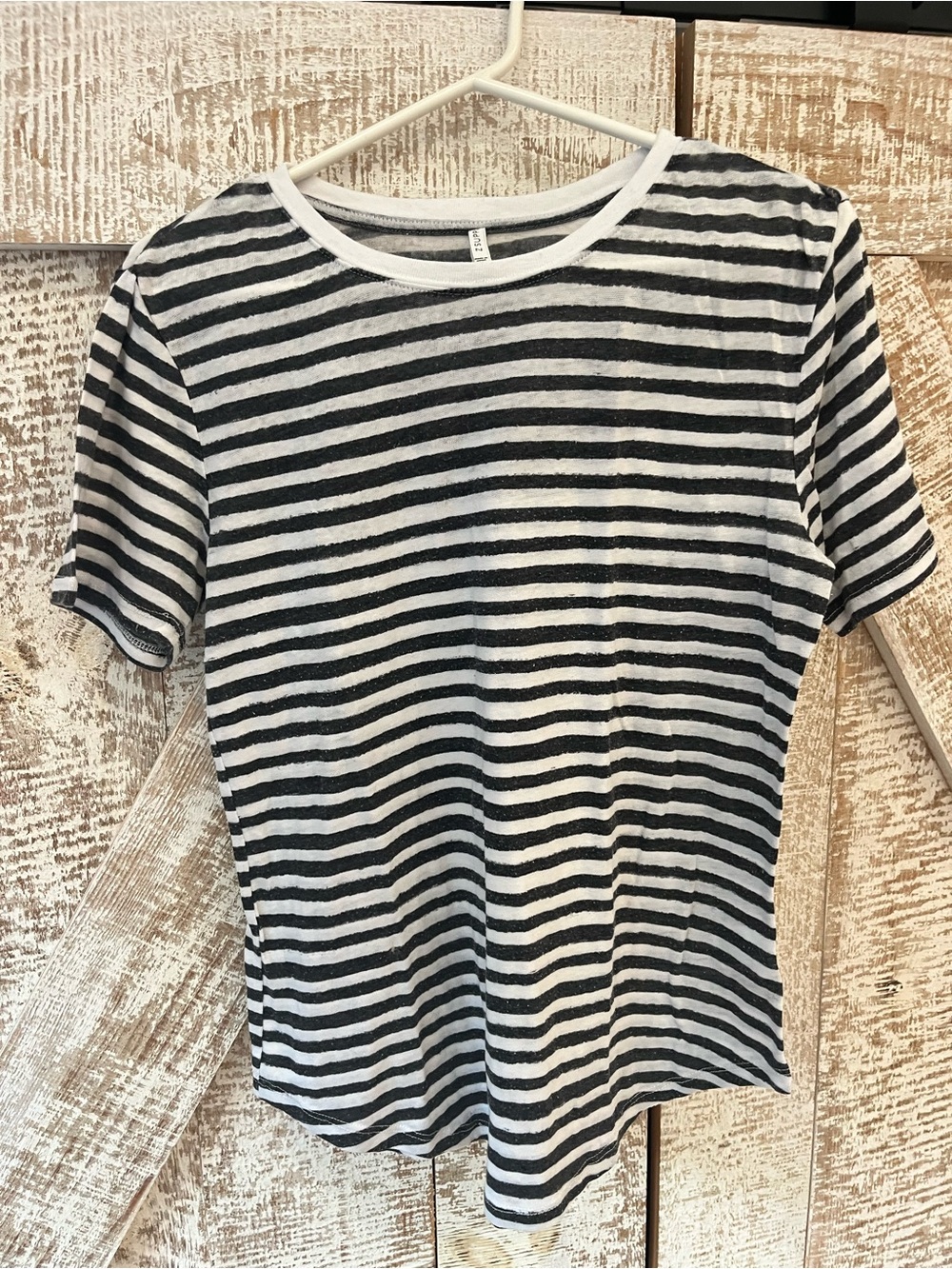 Z Supply Black and White Striped Short Sleeve Tee Size Medium